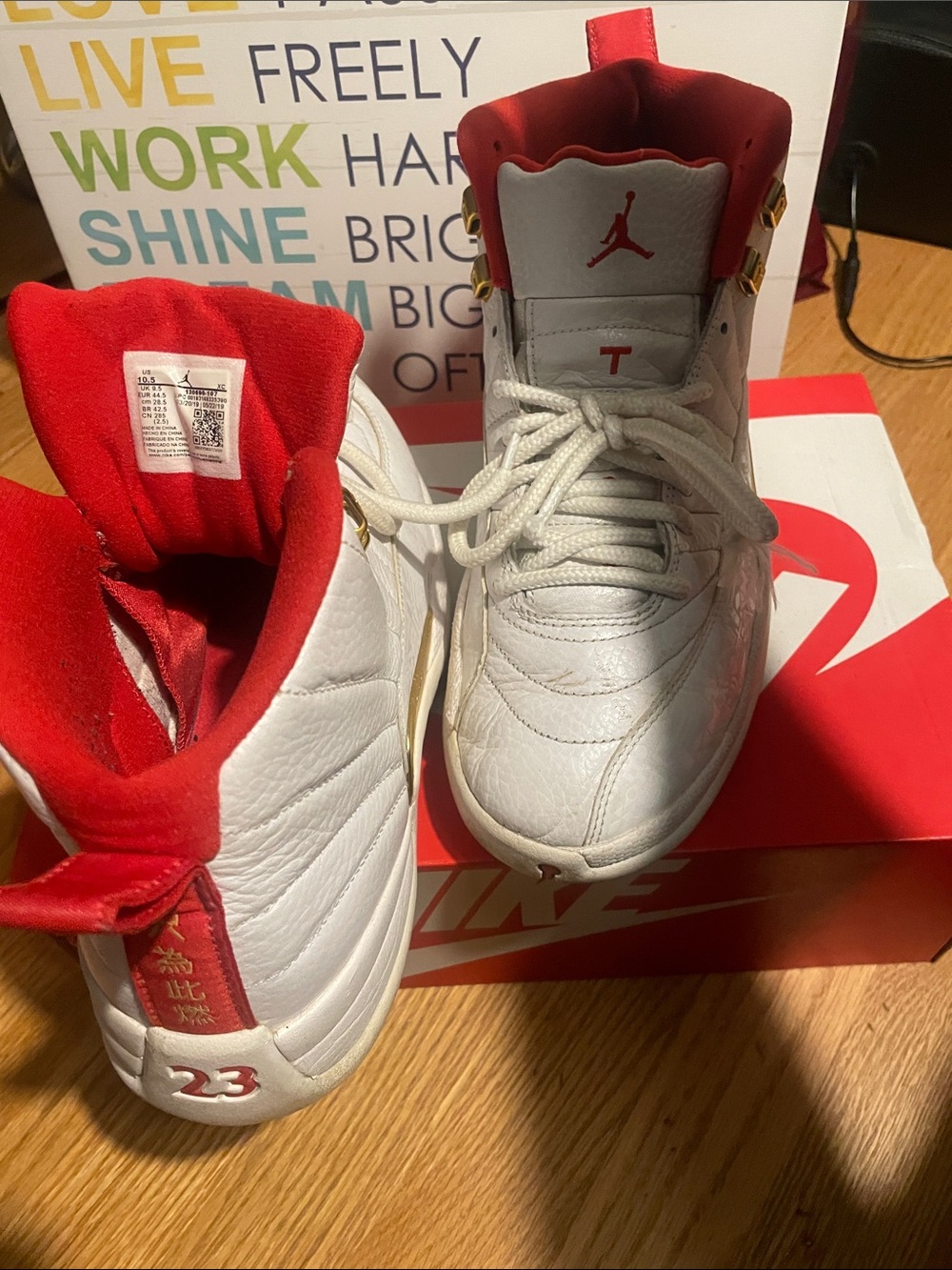Jordan Men’s Chinese New Year Basketball Sneakers - White/Red
